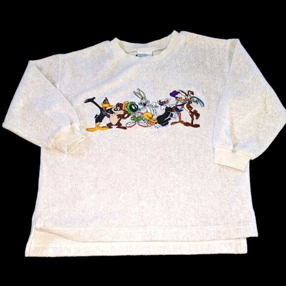 Warner Bros 1998 Looney Tunes vintage fleece sweatshirt size xs youth - Picture 1 of 9